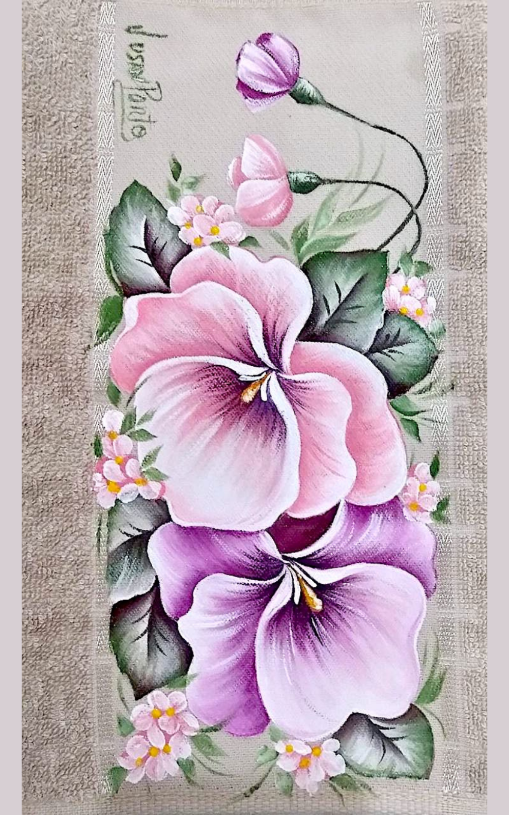 Pintura de amores-perfeitos lilás