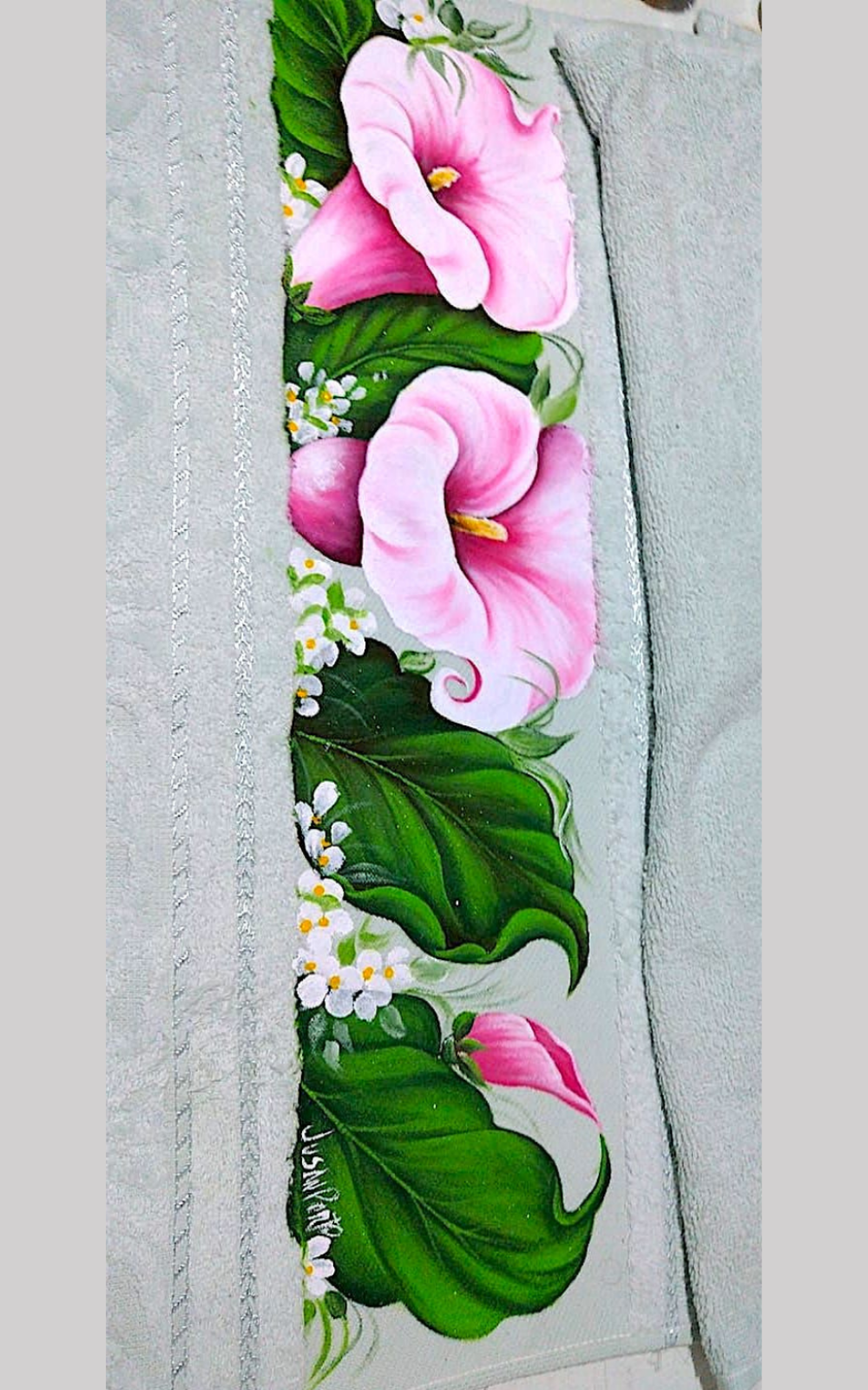 Pintura de copos-de-leite cor-de-rosa
