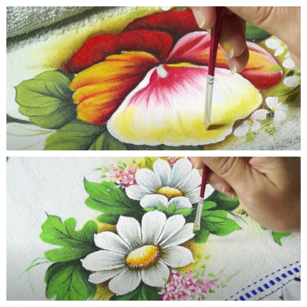 Pintura em Tecido com dicas e riscos: Riscos Para Pintura em Tecido Cestas  de Flores